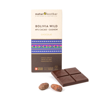 Bean-to-Bar Bolivia wild 49% Cacao & Cashew (50g)