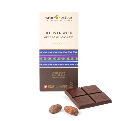 Bean-to-Bar Bolivia wild 49% Cacao & Cashew 50g